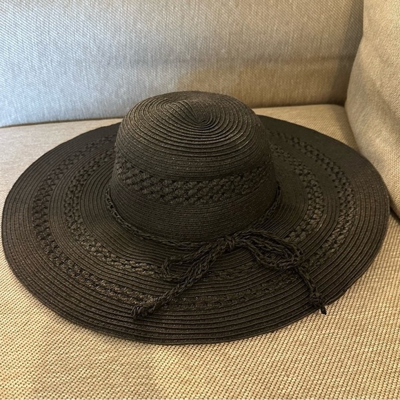 FITS Black Beach Hat Floppy Summer Wide Brim Women’s Adult One Size main image 7
